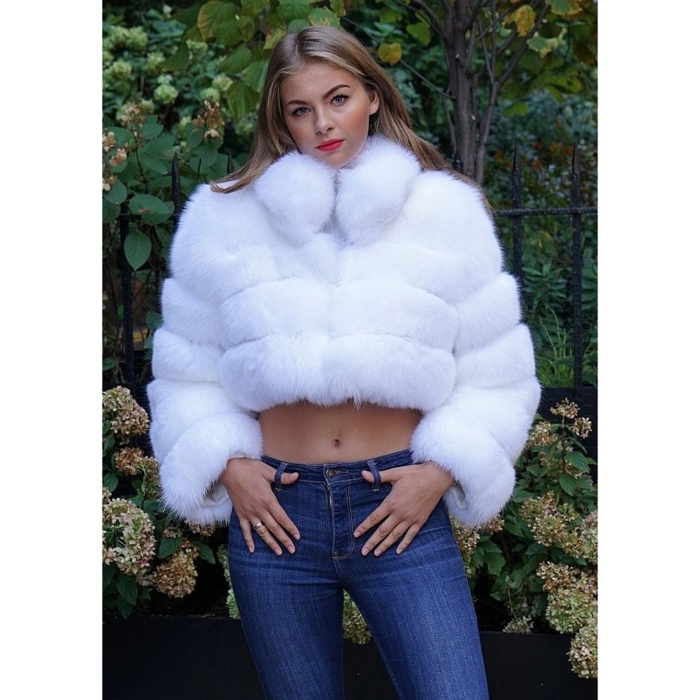 Short Bolero White Fox Jacket